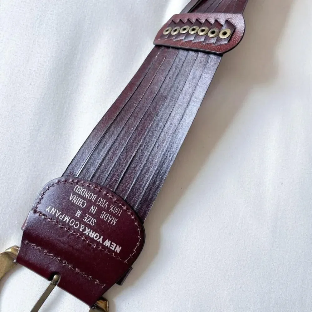 y2k brown veg bonded leather‎ belt womens medium
